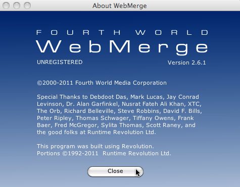4W WebMerge 2.6 : Main window