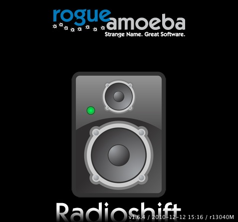 Radioshift : About window