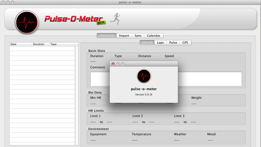 pulse-o-meter 0.9 beta : Main Window