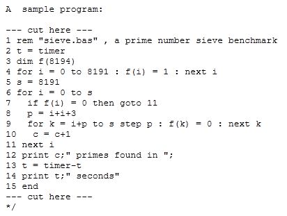 Chipmunk Basic 3.6 : Sample program