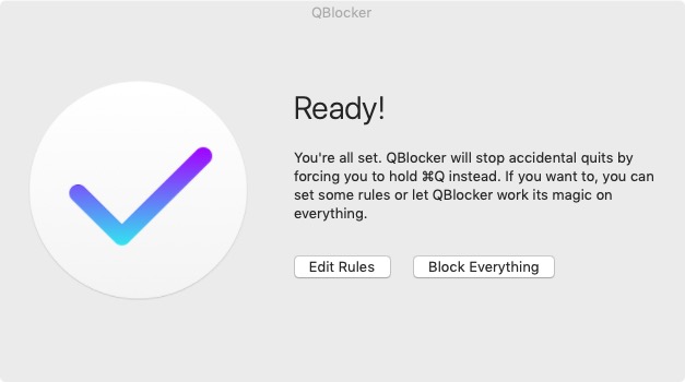 QBlocker 2.4 : Welcome Screen