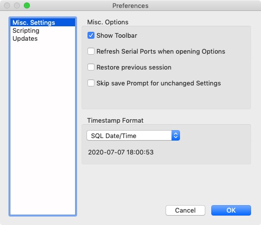 CoolTerm 1.7 : Miscellaneous Settings