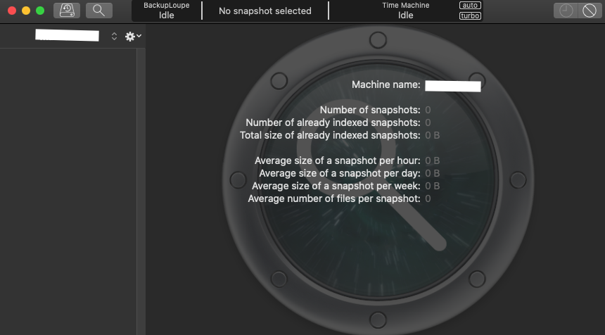 BackupLoupe 3.0 : Statistics screen