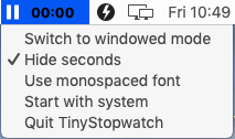 TinyStopwatch 1.3 : Options Window