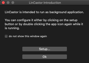 LinCastor 2.4 : Welcome screen