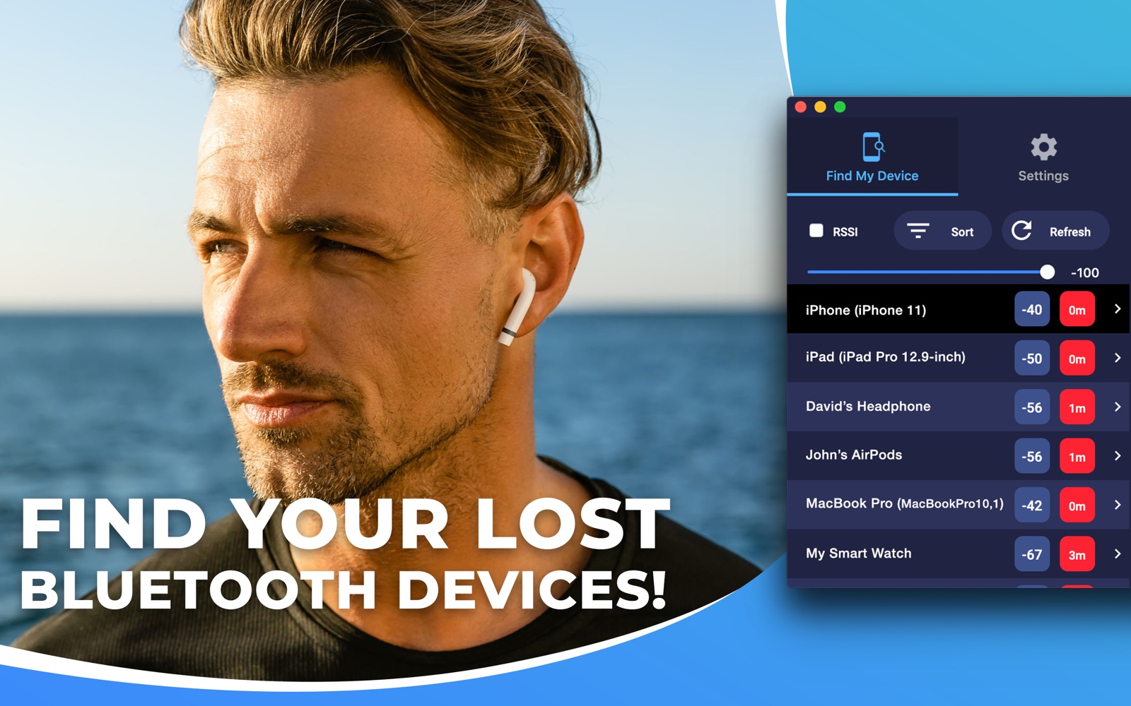 Find My Bluetooth BLE Device 2.1 : Main Window