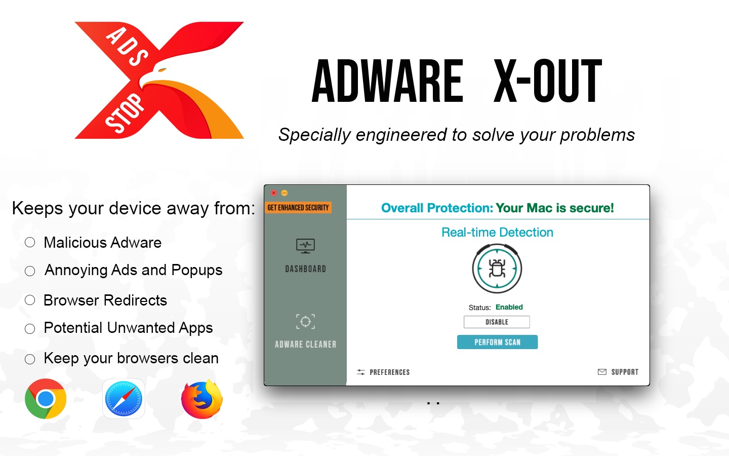 Adware X-Out 1.0 : Main Window