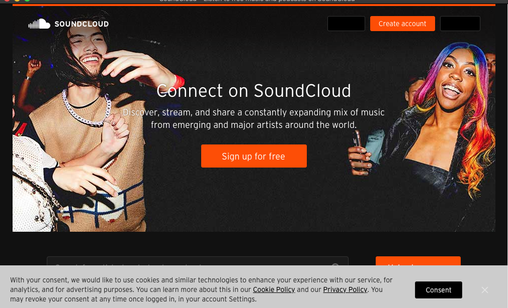 SoundCleod 2.0 : Welcome screen
