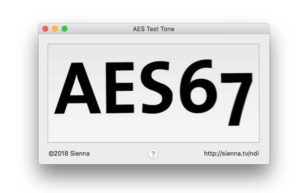 AES67 Test Tone 1.1 : Main Window