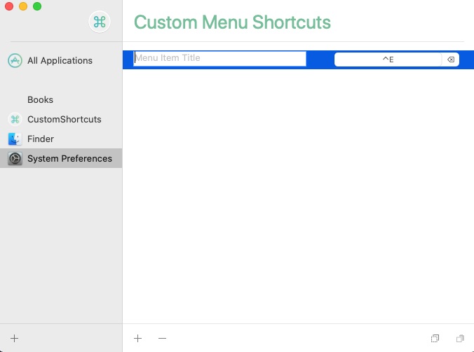 CustomShortcuts 1.0 : System Preferences