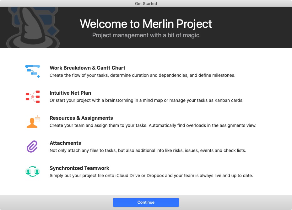Merlin Project Express 6.4 : Welcome Screen