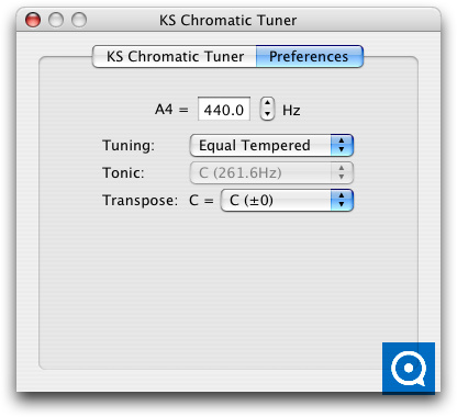 KS Chromatic Tuner AU 2.2 : ks chromatic tuner au prefs screenshot