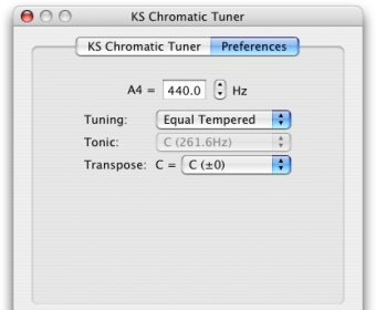 ks chromatic tuner au prefs screenshot