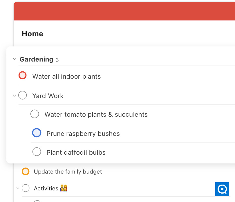Todoist (154) 7.3 : todoist sections and subtasks user interface