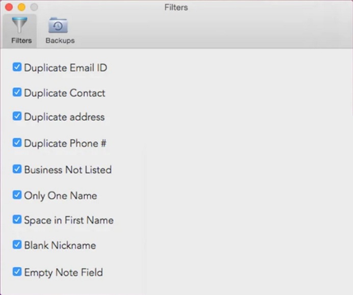 Contact Organizer 1.4 : Filters