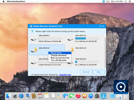 Hasleo BitLocker Anywhere For Mac 7.8 : Mount BitLocker-Encrypted Drive in macOS