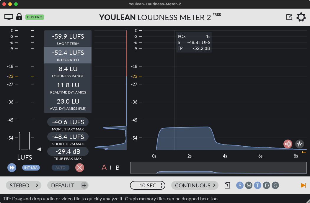 Youlean Loudness Meter 2 2.4 : Main Window