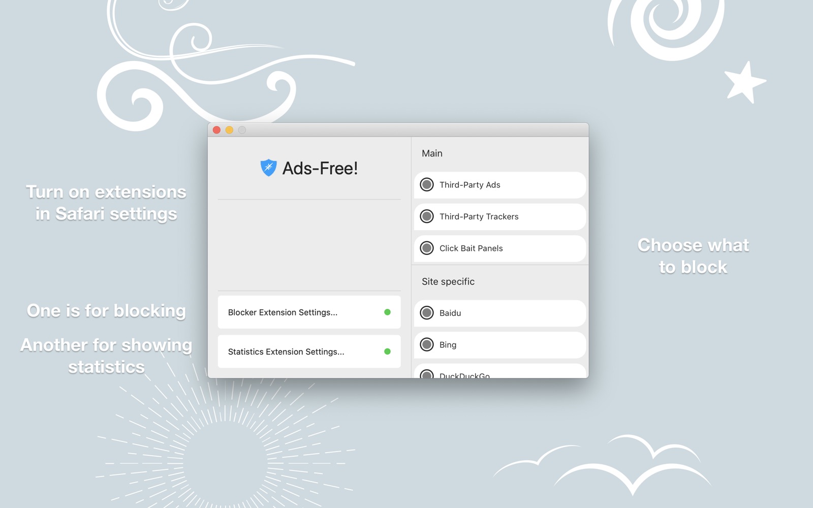 Ads-Free! Desktop 1.0 : Main Window