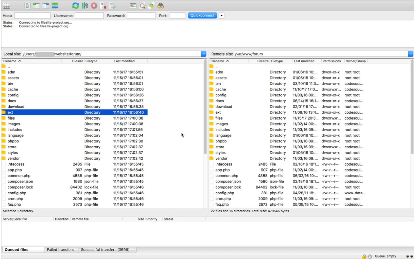 FileZilla Pro 3.5 : Main Screen