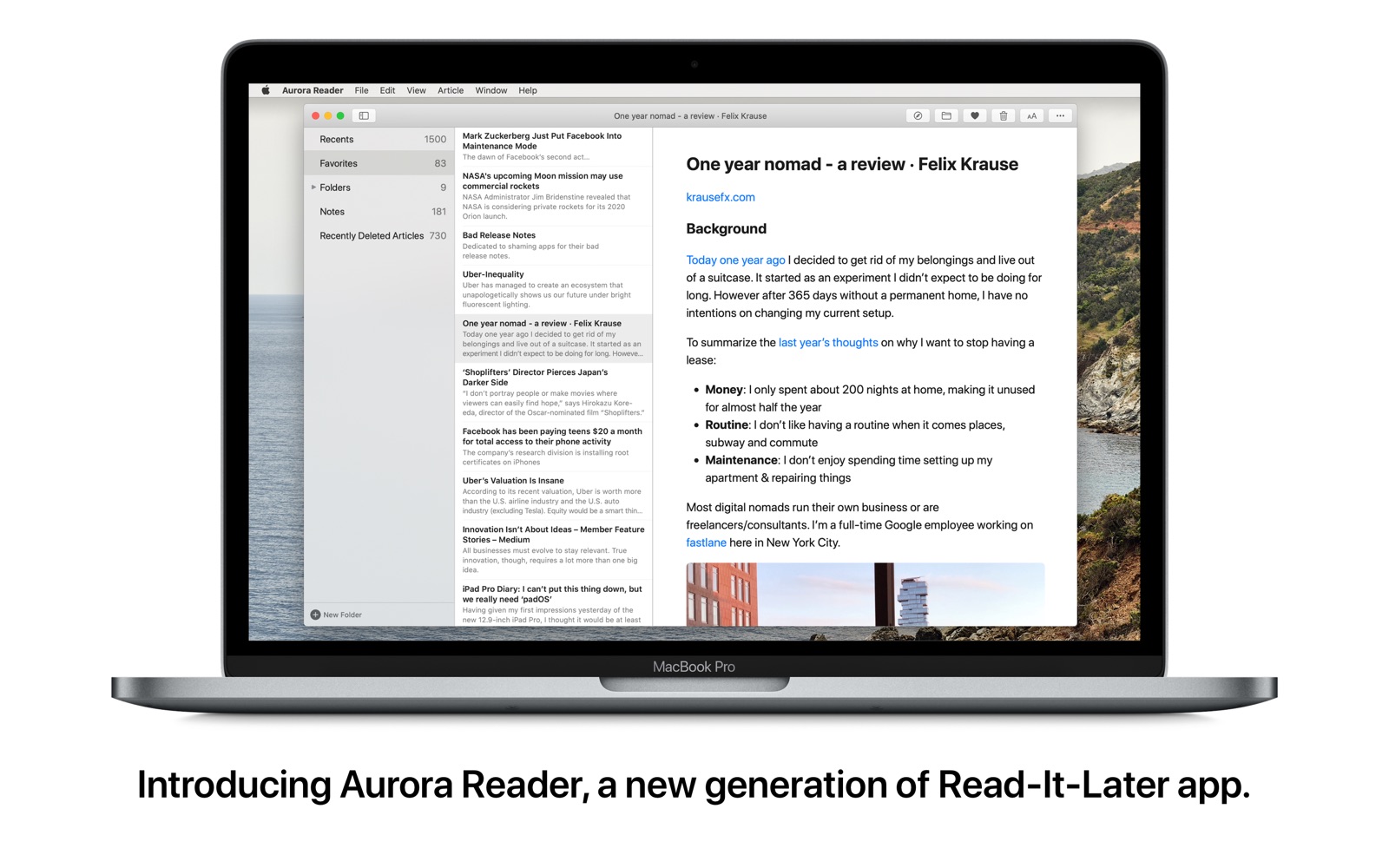 Aurora Reader 3.5 : Main Window