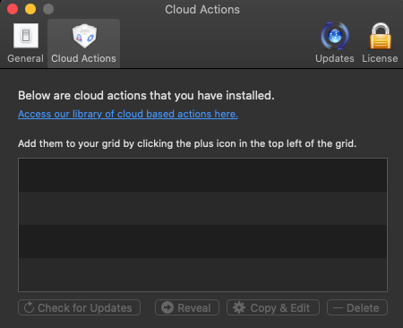 Dropzone 4 4.1 : Cloud Actions tab
