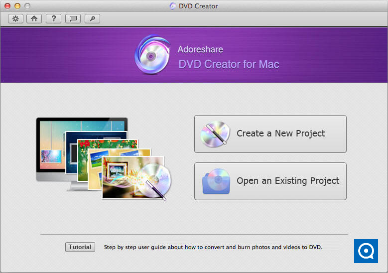 Adoreshare DVD Creator for Mac 3.2 : Main window
