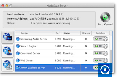 Nodescan Server 2.4 : Main window