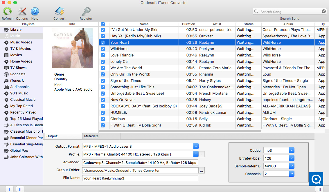 iTunes Converter Ondesoft 6.8 : iTunes converter for Mac