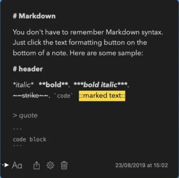 SideNotes 1.2 : Markdown Note