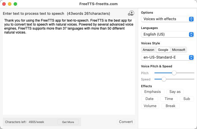 FreeTTS 1.2 : Add Text Window