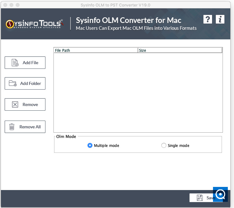 SysInfoTools MAC OLM Converter 19.0 : Mac OLM Converter Step 1