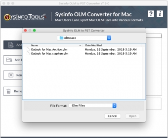 Mac OLM Converter Step 2
