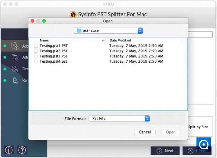 SysInfoTools MAC PST Splitter Software 19.0 : Mac PST Converter Step 2
