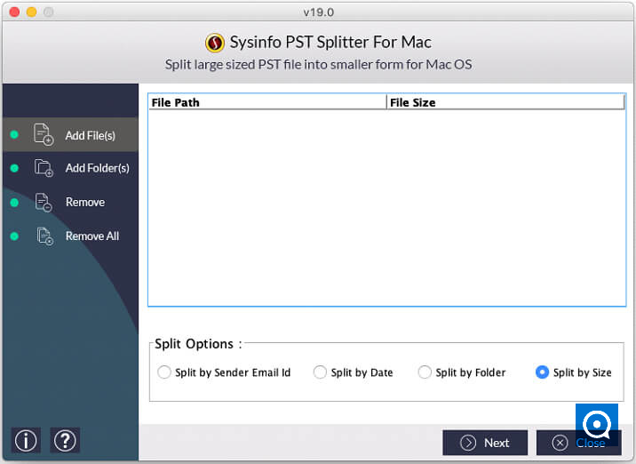 SysInfoTools MAC PST Splitter Software 19.0 : Mac PST Converter Step 1