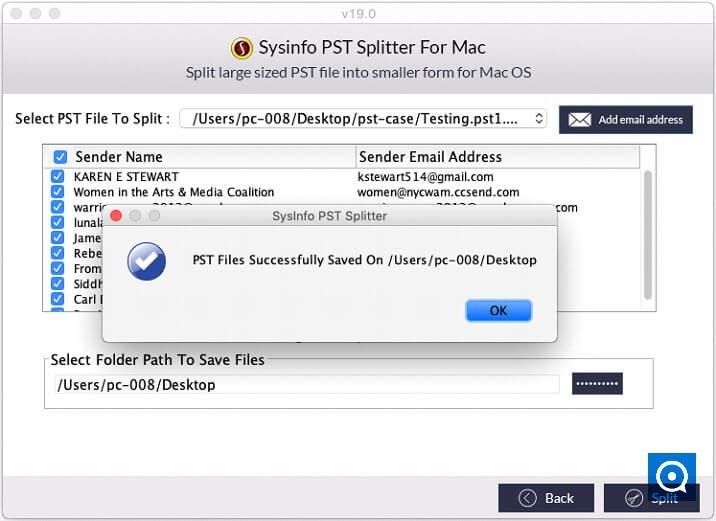 SysInfoTools MAC PST Splitter Software 19.0 : Mac PST Converter Step 5