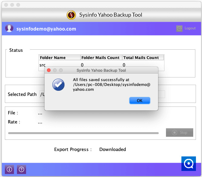 SysInfoTools Yahoo Backup for Mac 19.0 : Select Location