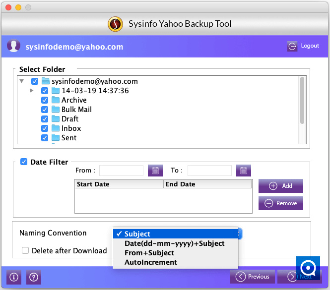 SysInfoTools Yahoo Backup for Mac 19.0 : Select Scanning Option