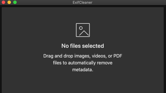 ExifCleaner 3.6 : Main menu view