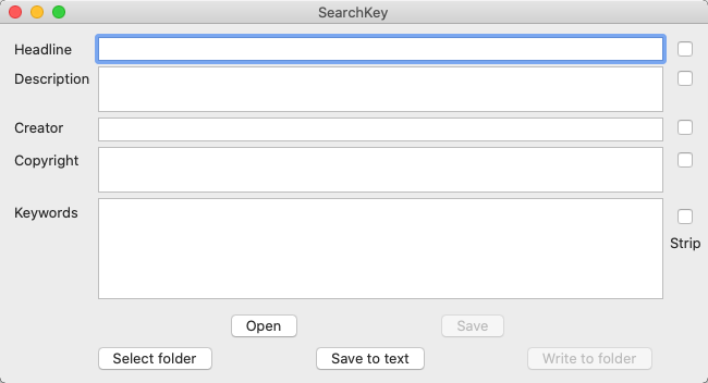 SearchKey 1.4 : Main Window