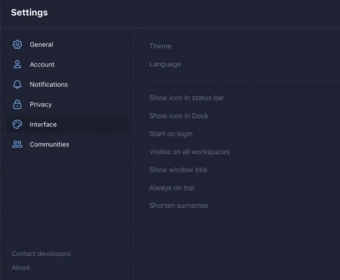 Settings - Dark Mode