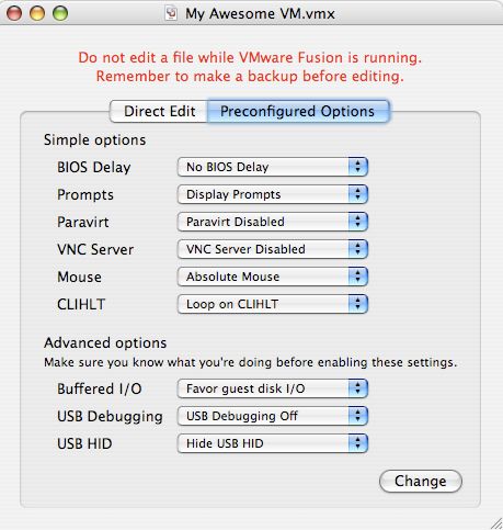 VMX Extras 0.2 : Program window