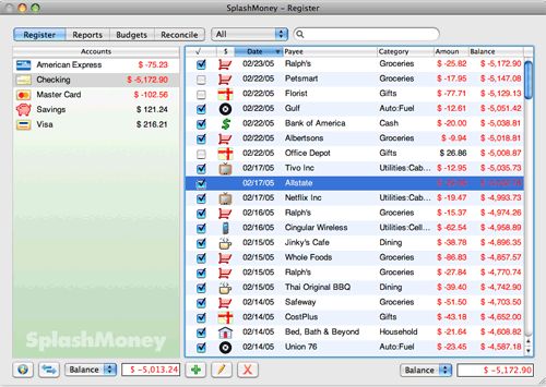 SplashMoney iPhone Desktop 4.7 : Program window