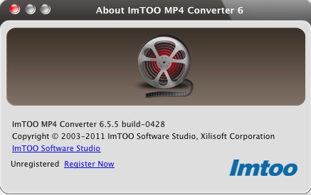 ImTOO MP4 Converter 6.5 : About window
