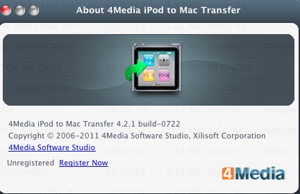 4Media iPod to Mac Transfer 4.2 : About window