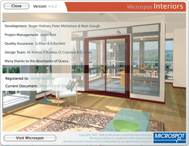 Interiors 4.0 : About window