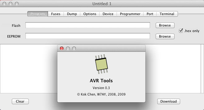 AVR Tools 0.3 : Main Window