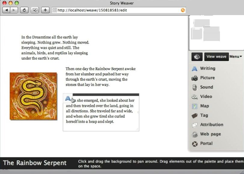 Storyweaver 3.1 : Program window