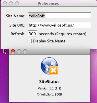 SiteStatus 1.1 : Main window
