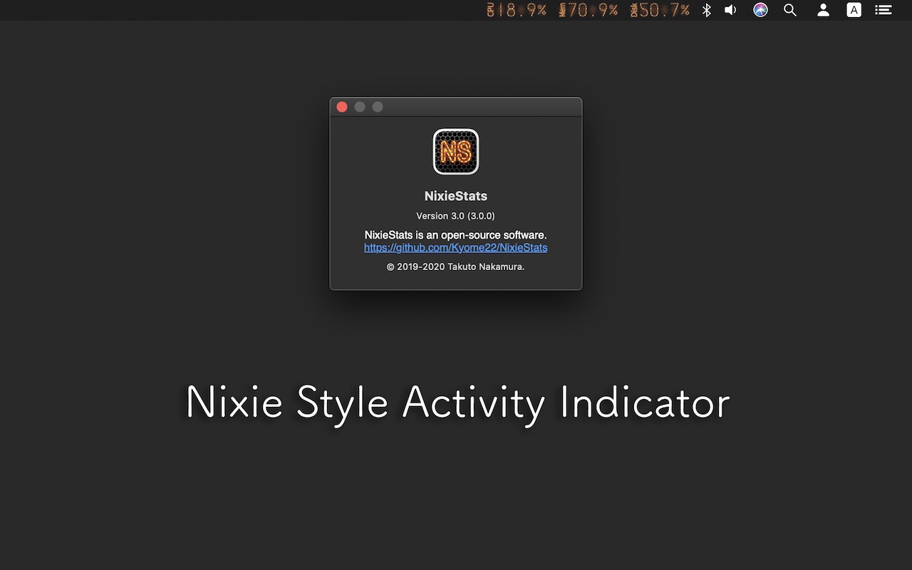 NixieStats 3.0 : Main Window