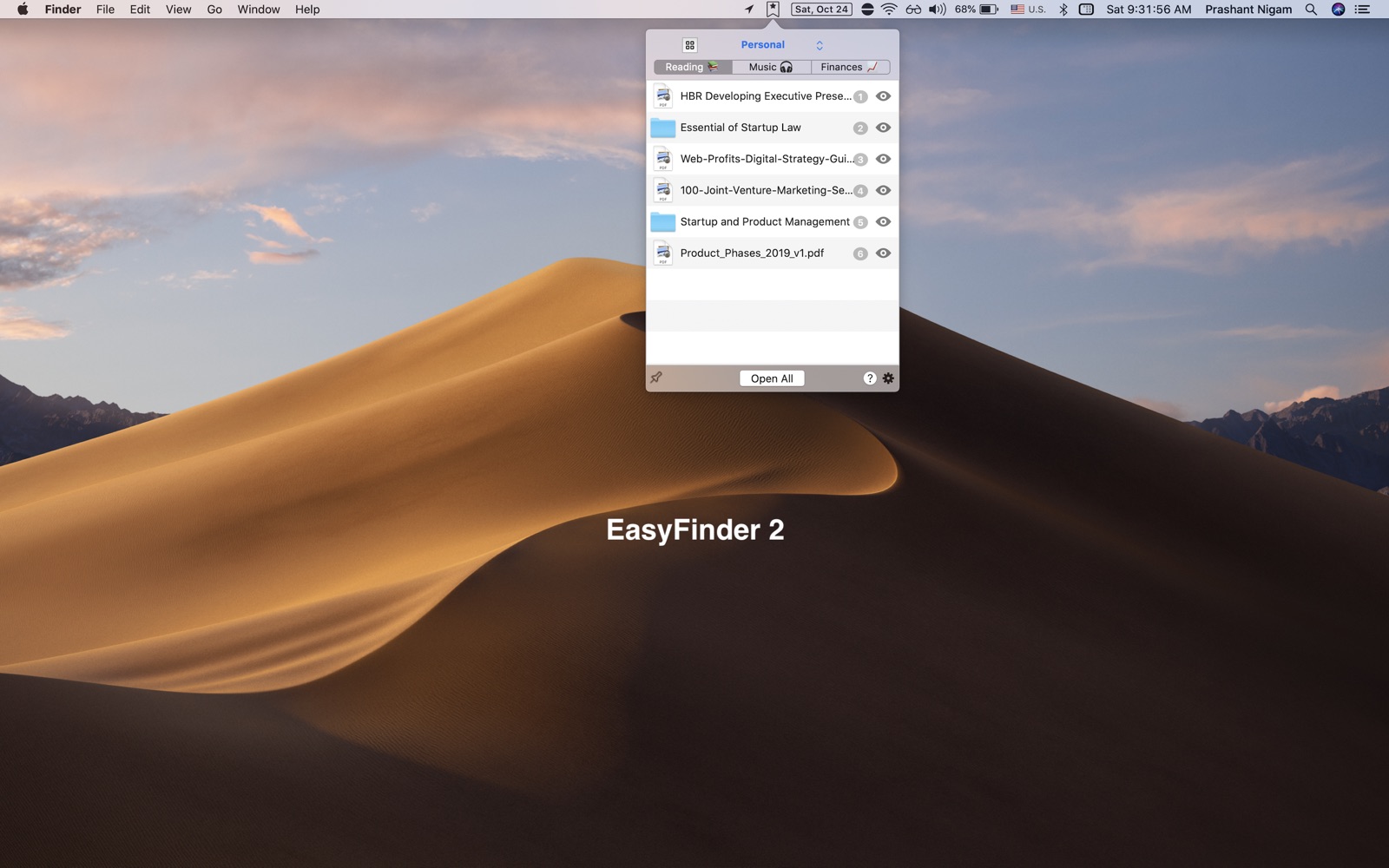EasyFinder 2 1.0 : Main Window